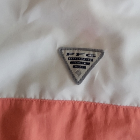 Columbia Sportswear Women's Harborside Windbreaker Hoodie - XL (Pink/White/Blue) - Picture 5 of 5